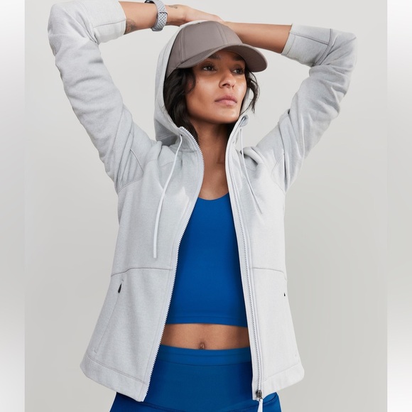Athleta Unstoppable Fleece Lined Full Zip Jacket Gray XS - Picture 2 of 10